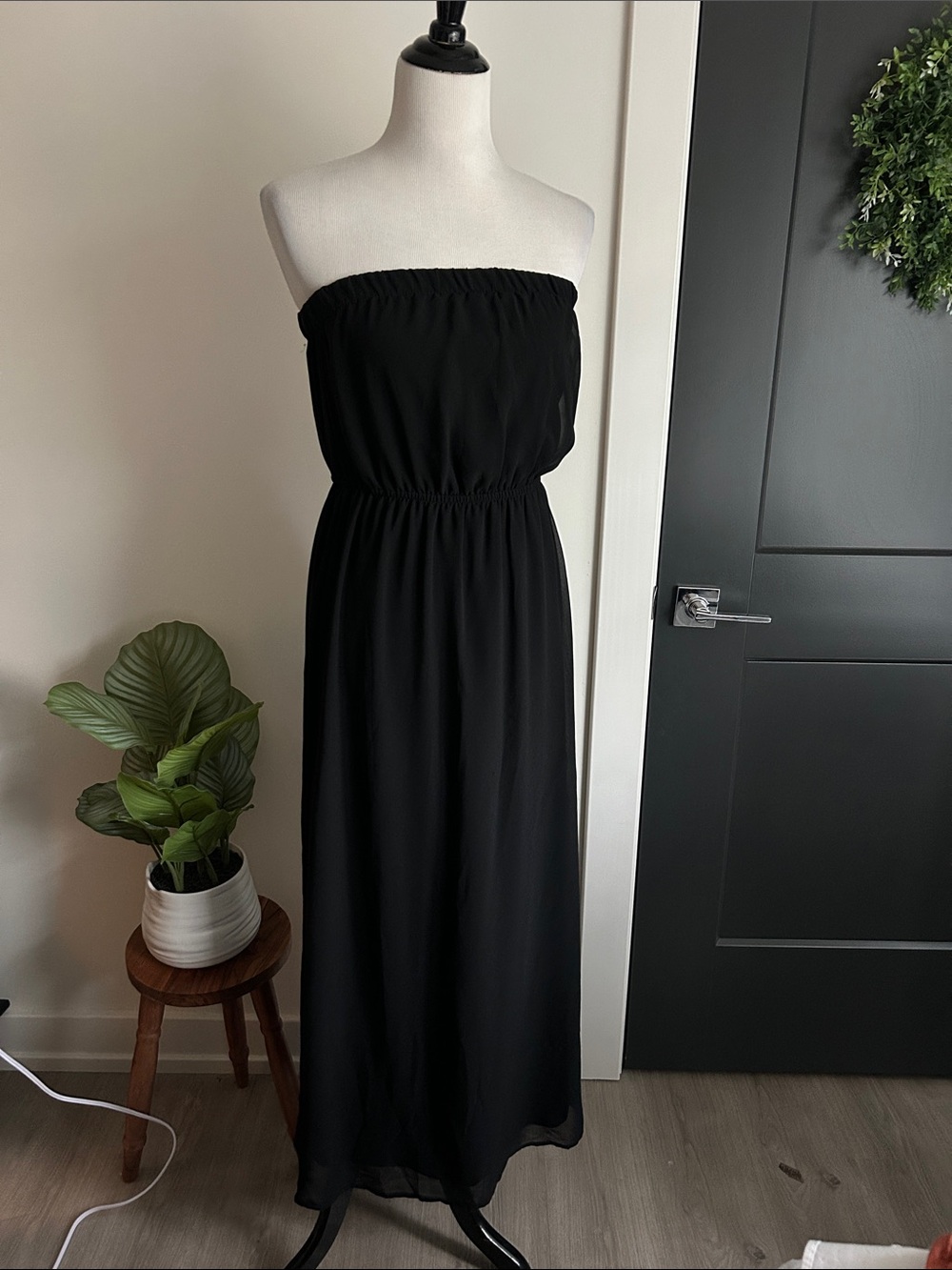 One clothing S Strapless Black Maxi Dress - Classic Summer elegance